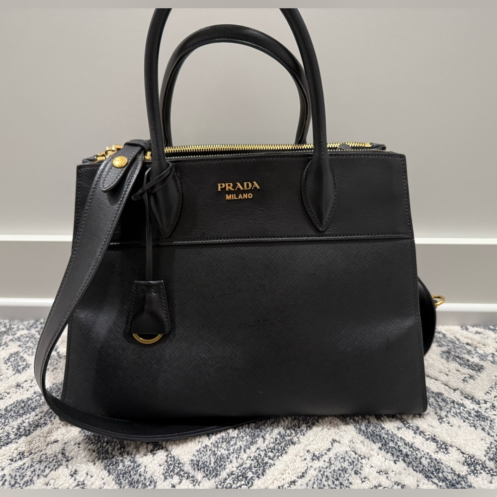 PRADA Saffiano leather Medium bag in Black